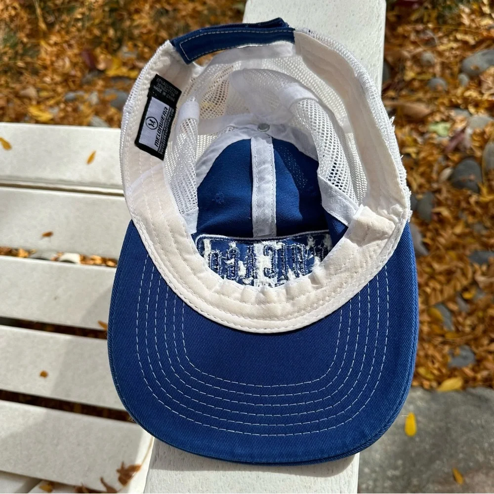CHICAGO CUBS vintage royal and white cotton mesh adjustable cap - OS